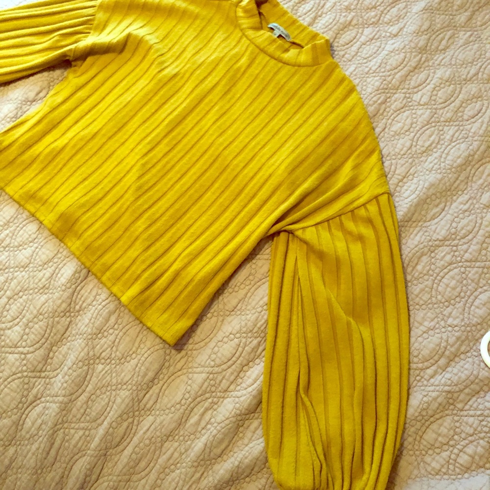 Balloon Sleeve Cropped Top